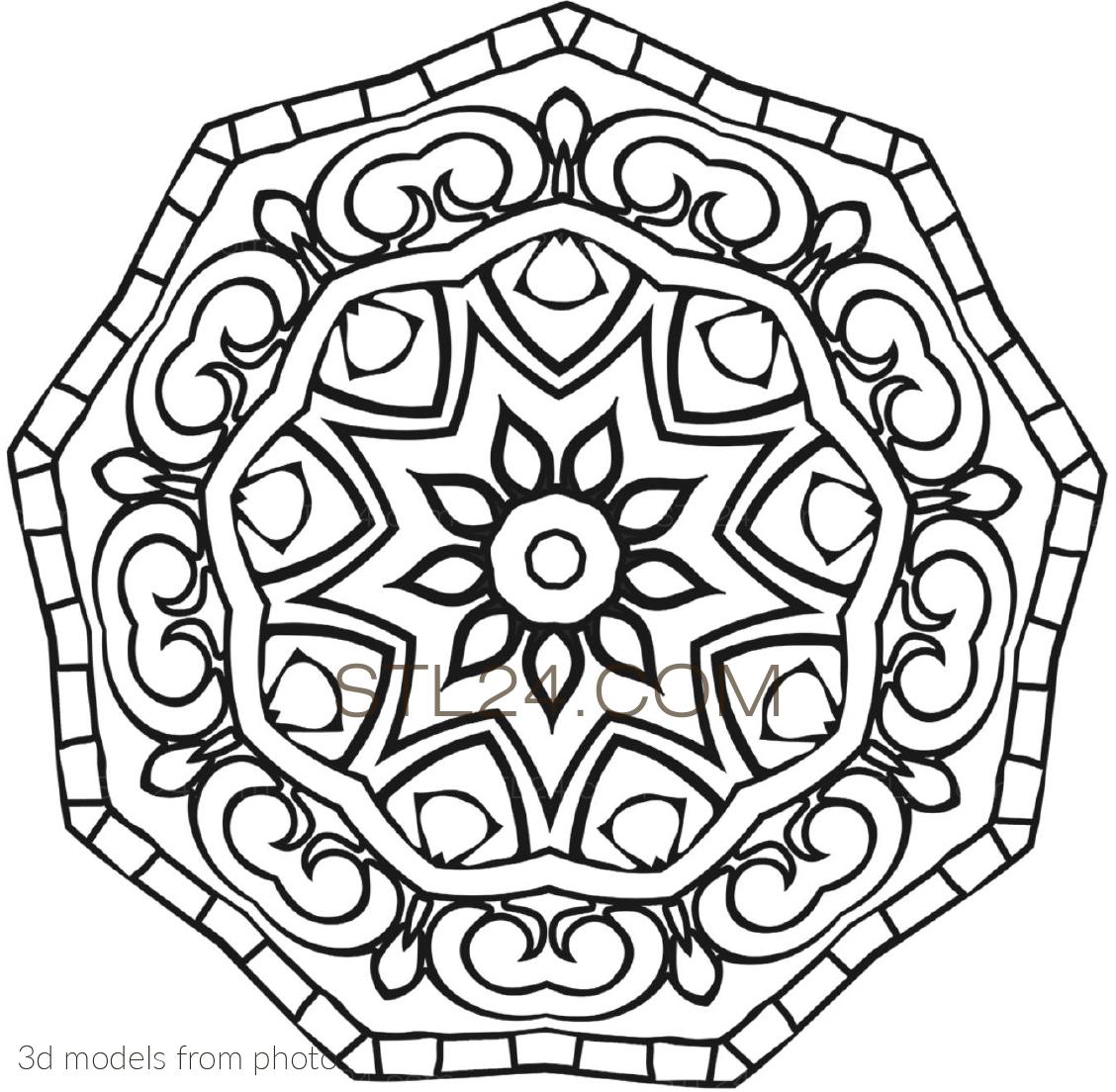 Розетки (ROSETTE_0177 -  | 3D model 3DSMAX / OBJ / STL) 3D модель для ЧПУ станка